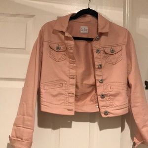 Light pink croppish denim jacket